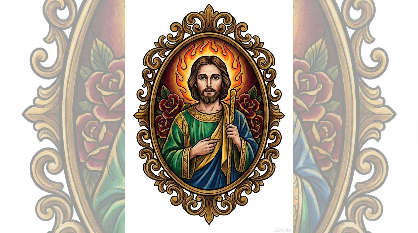 san-judas-tattoo-with-color-neo-traditional-vibrant