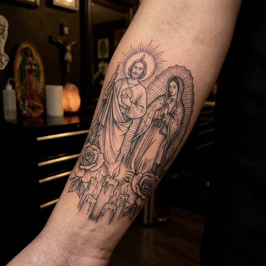 San Judas and Virgin Mary Tattoo: Meaning, Designs and Inspiration