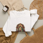 San Judas Tadeo Crimson Rose Window Crewneck Sweatshirt product preview, view 4