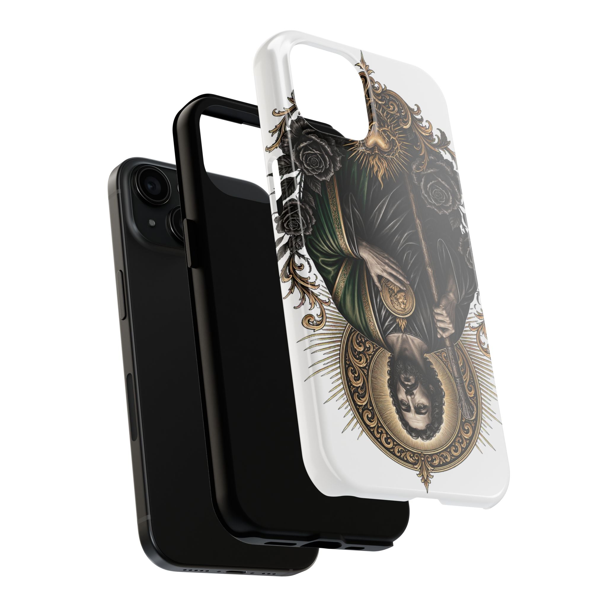San Judas Tadeo Black & Gold Sacred Heart Tough Phone Case