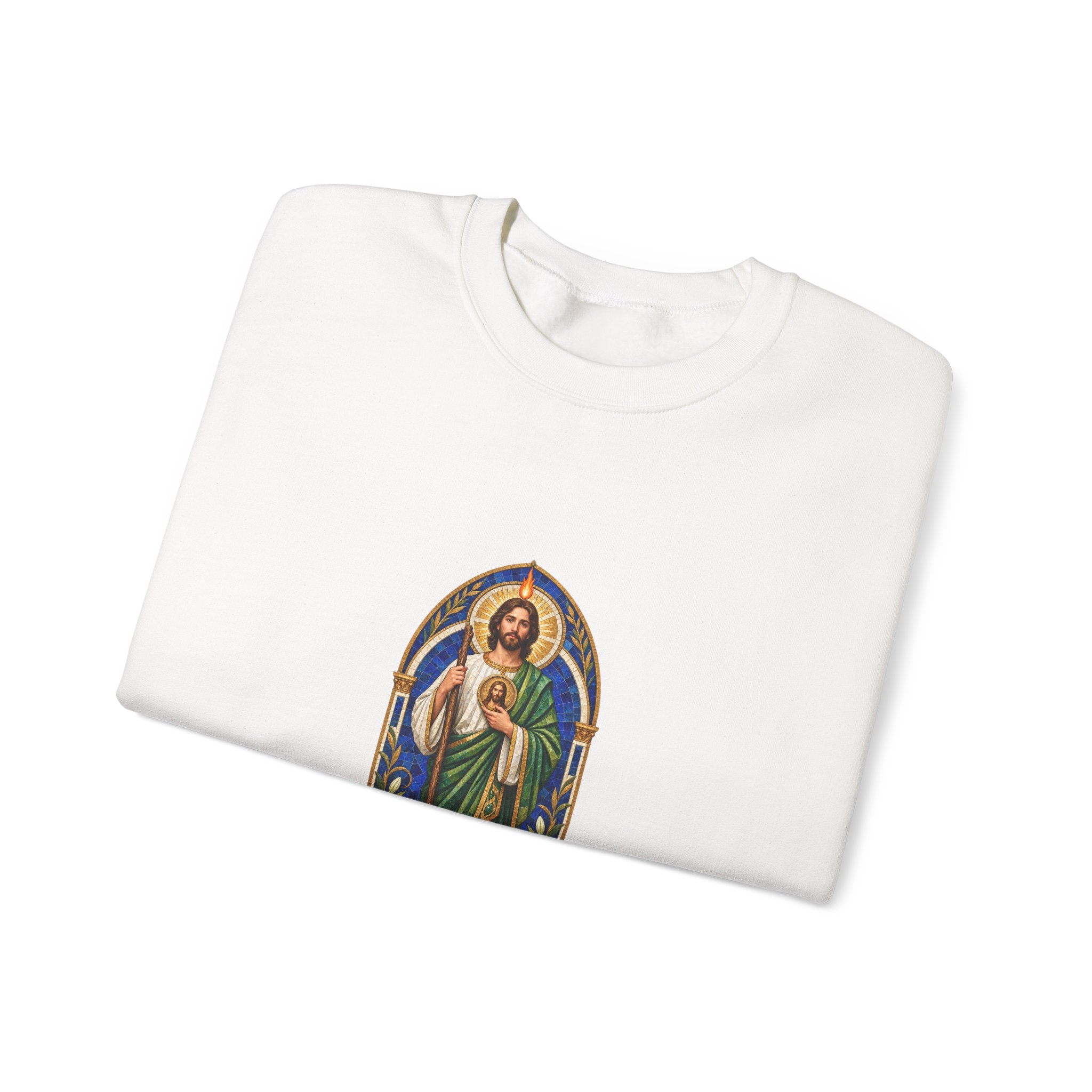 San Judas Tadeo Cobalt Chapel Mosaic Crewneck Sweatshirt product preview, view 3