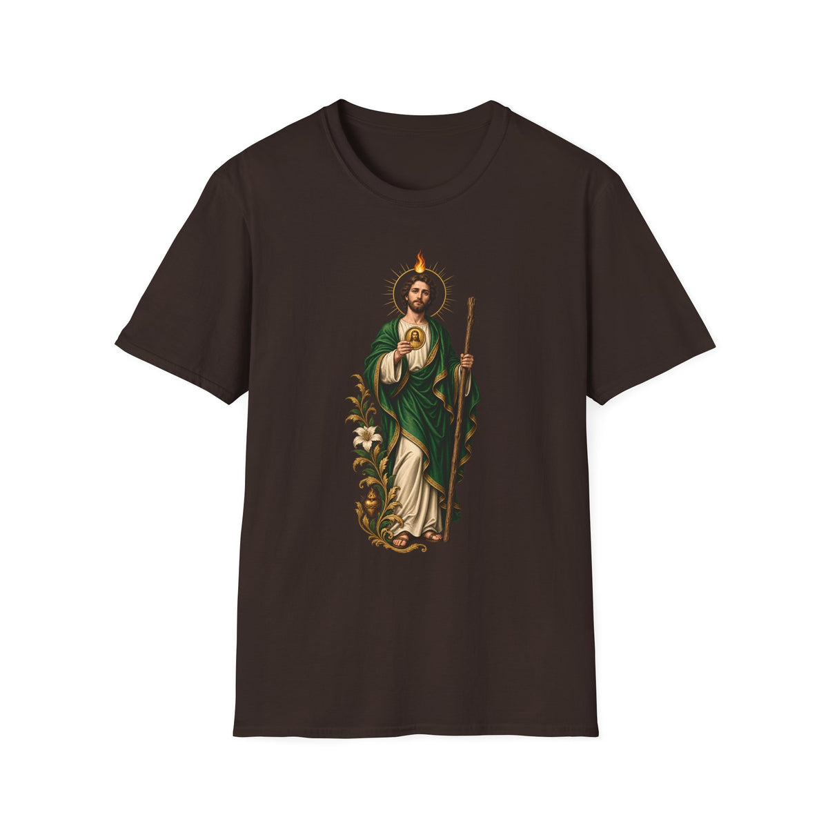 San Judas Tadeo Black & Gold Sacred Heart Unisex T-Shirt