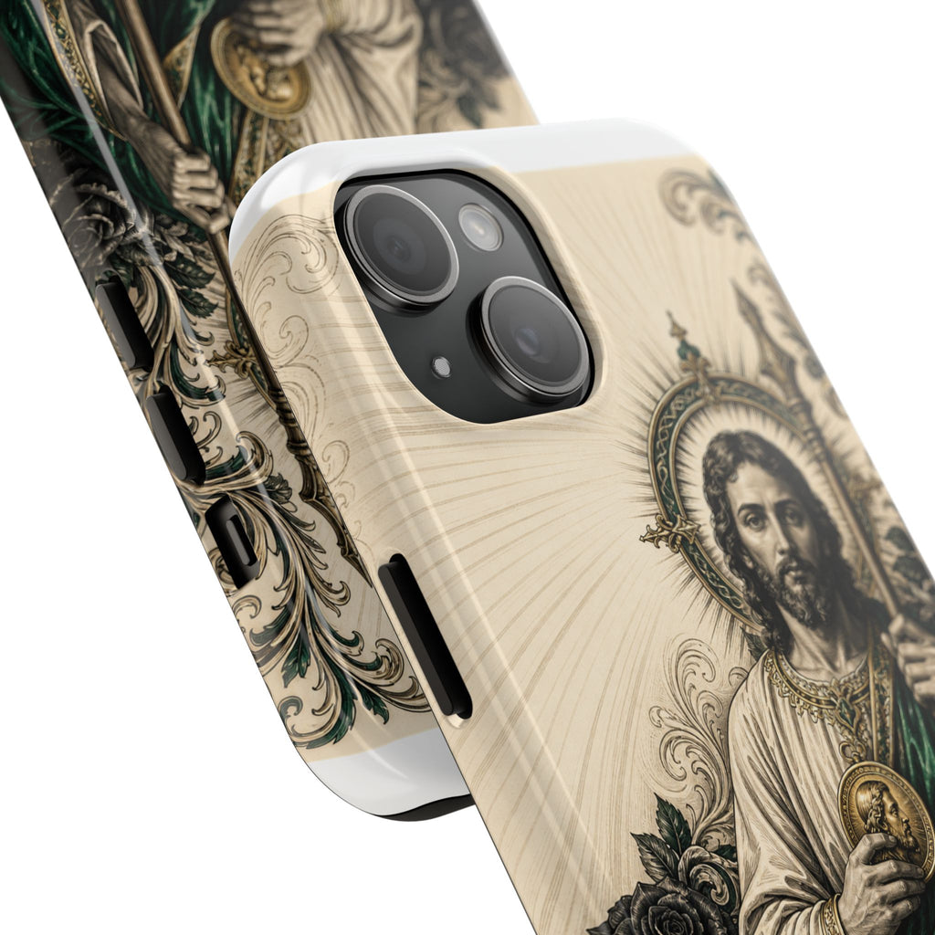 San Judas Tadeo Emerald & Gold Sacred Heart Tough Phone Case