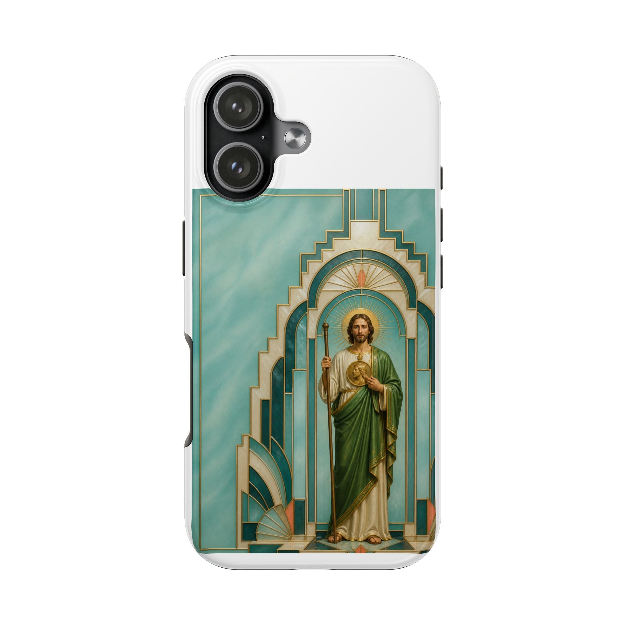 San Judas Tadeo Aqua Radiant Sanctuary Tough Phone Case product preview, view 8