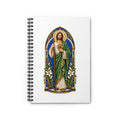 Cobalt Chapel Mosaic San Judas Tadeo illustration on a spiral notebook