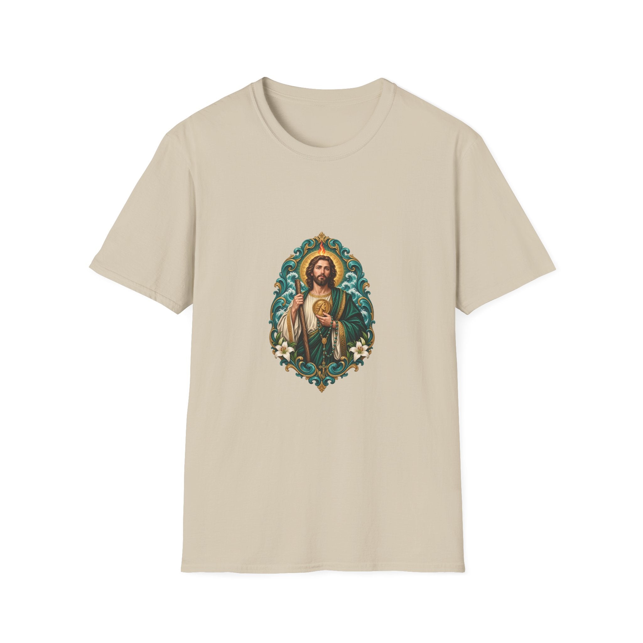 San Judas Teal Rosary Harbor T-Shirt product preview, view 13