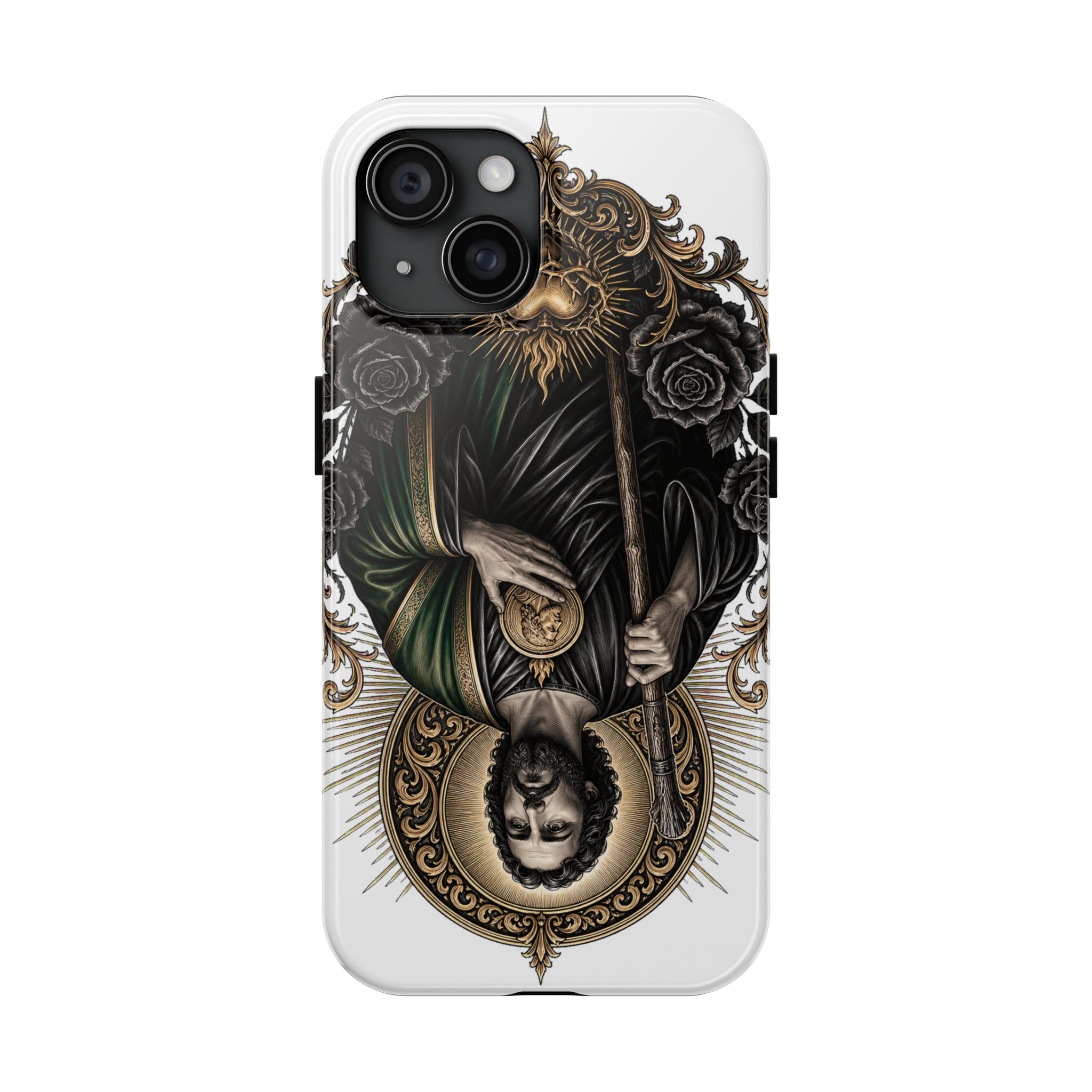 San Judas Tadeo Black & Gold Sacred Heart Tough Phone Case