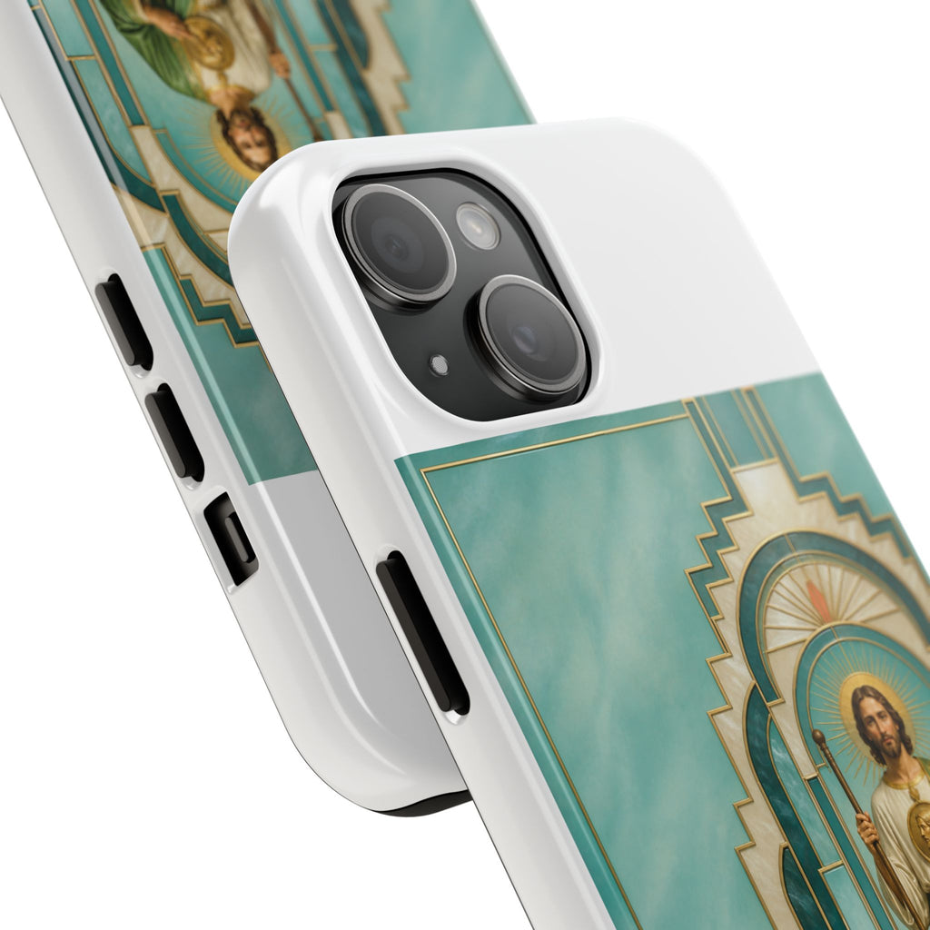 San Judas Tadeo Aqua Radiant Sanctuary Tough Phone Case product preview, view 16
