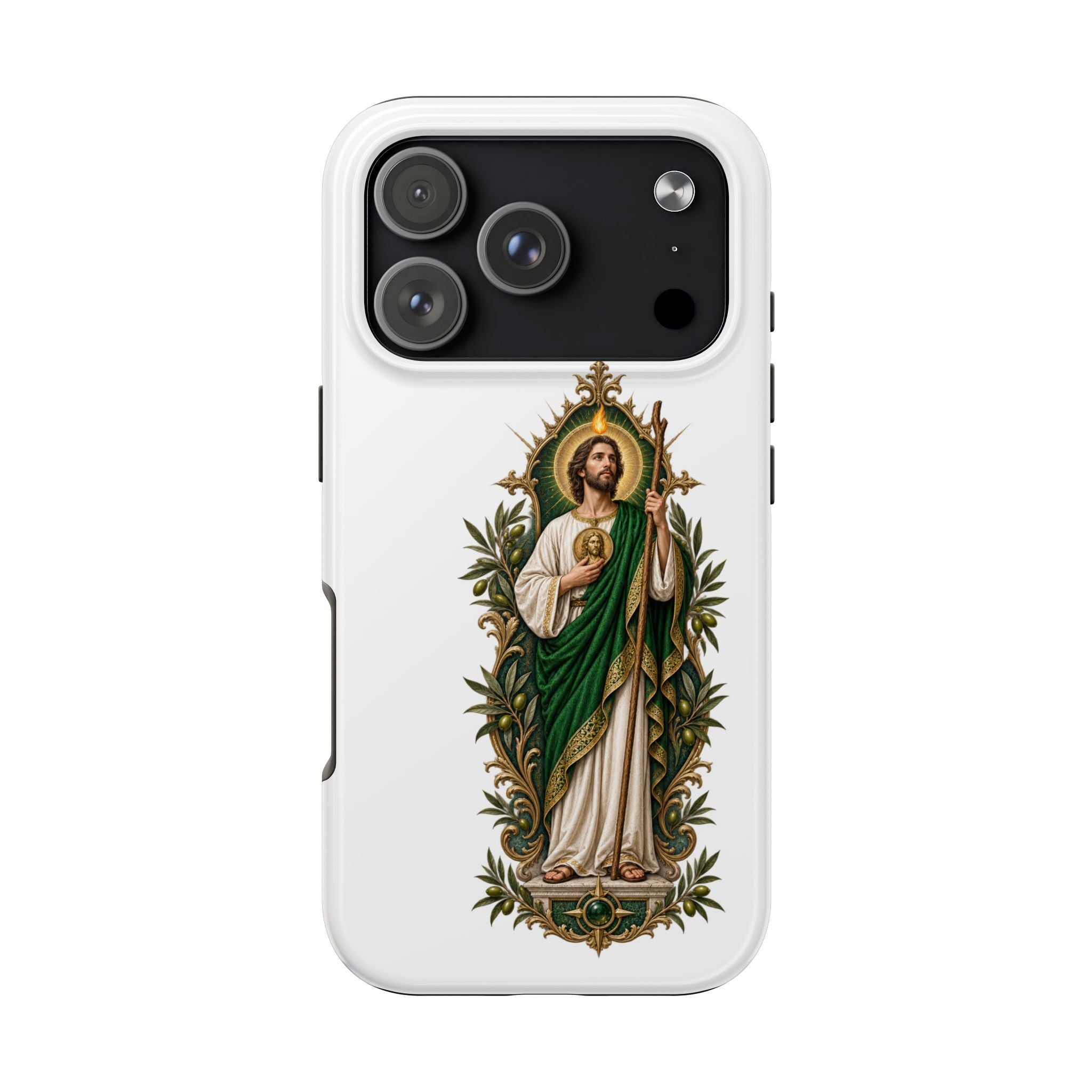 San Judas Tadeo Olive Reliquary Tough Phone Case product preview, view 9