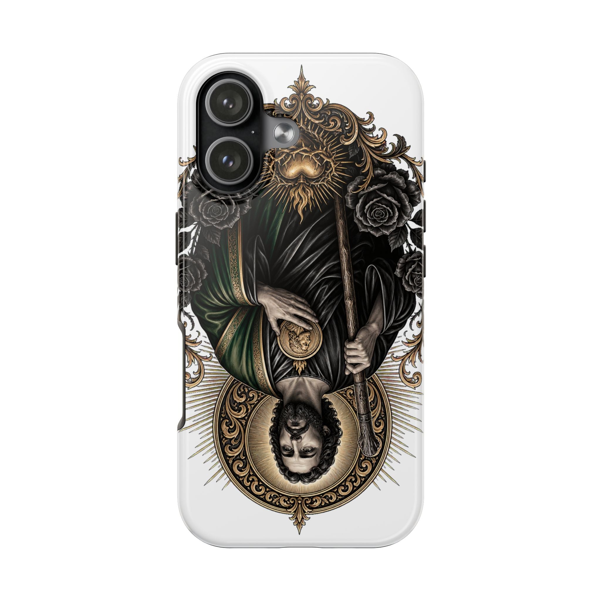 San Judas Tadeo Black & Gold Sacred Heart Tough Phone Case