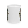 Midnight Compass San Judas Tadeo illustration on a ceramic mug