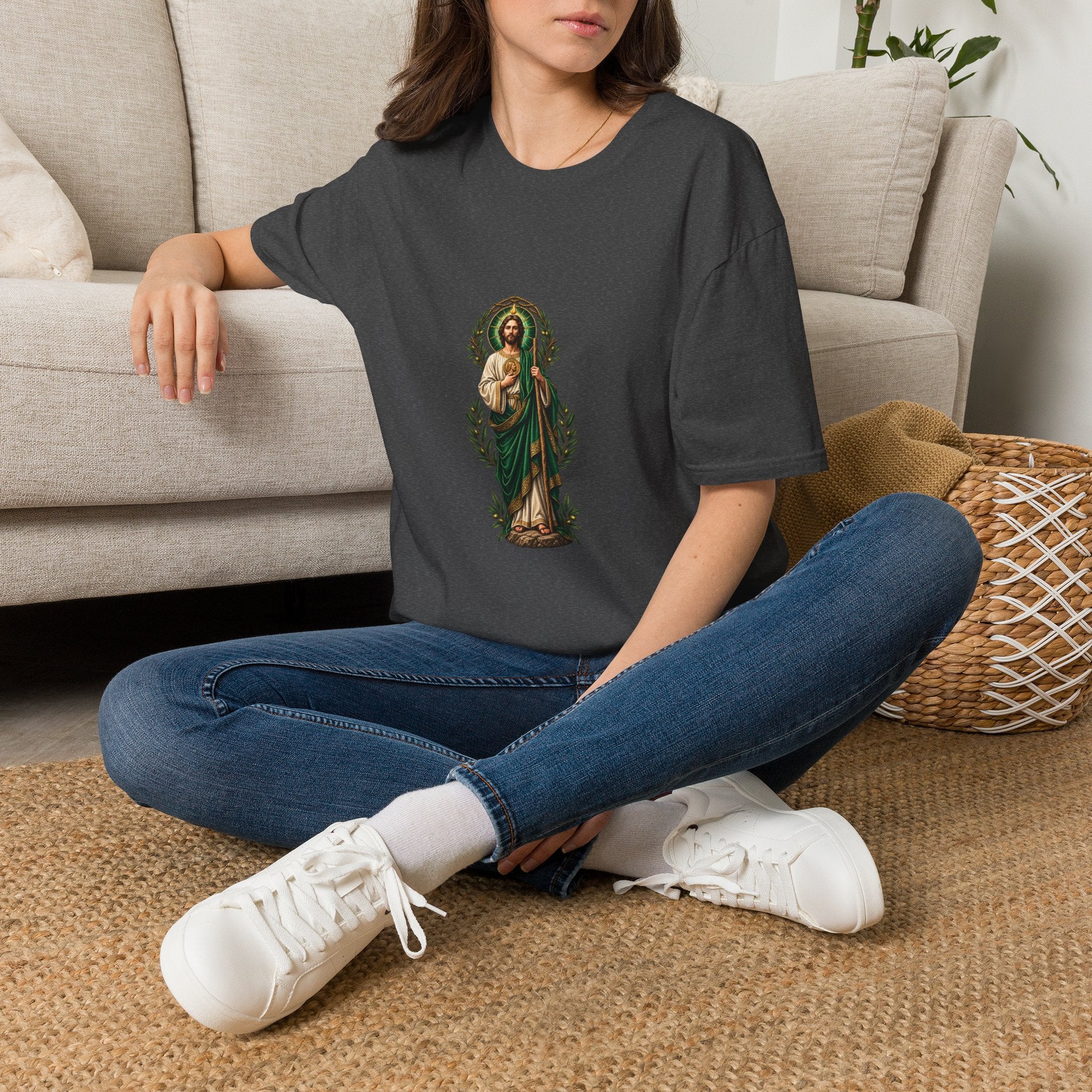 San Judas Tadeo Verdant Crowned Intercession T-Shirt product preview, view 18