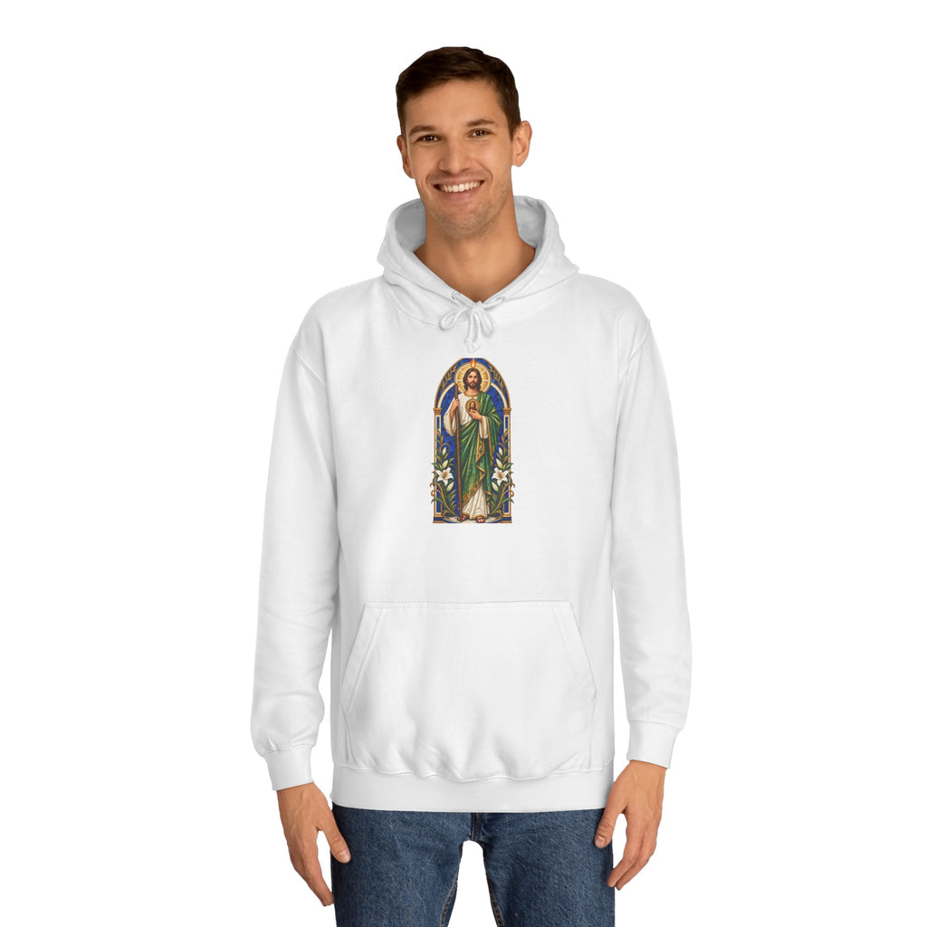 San Judas Tadeo Cobalt Chapel Mosaic Unisex Hoodie product preview, view 3