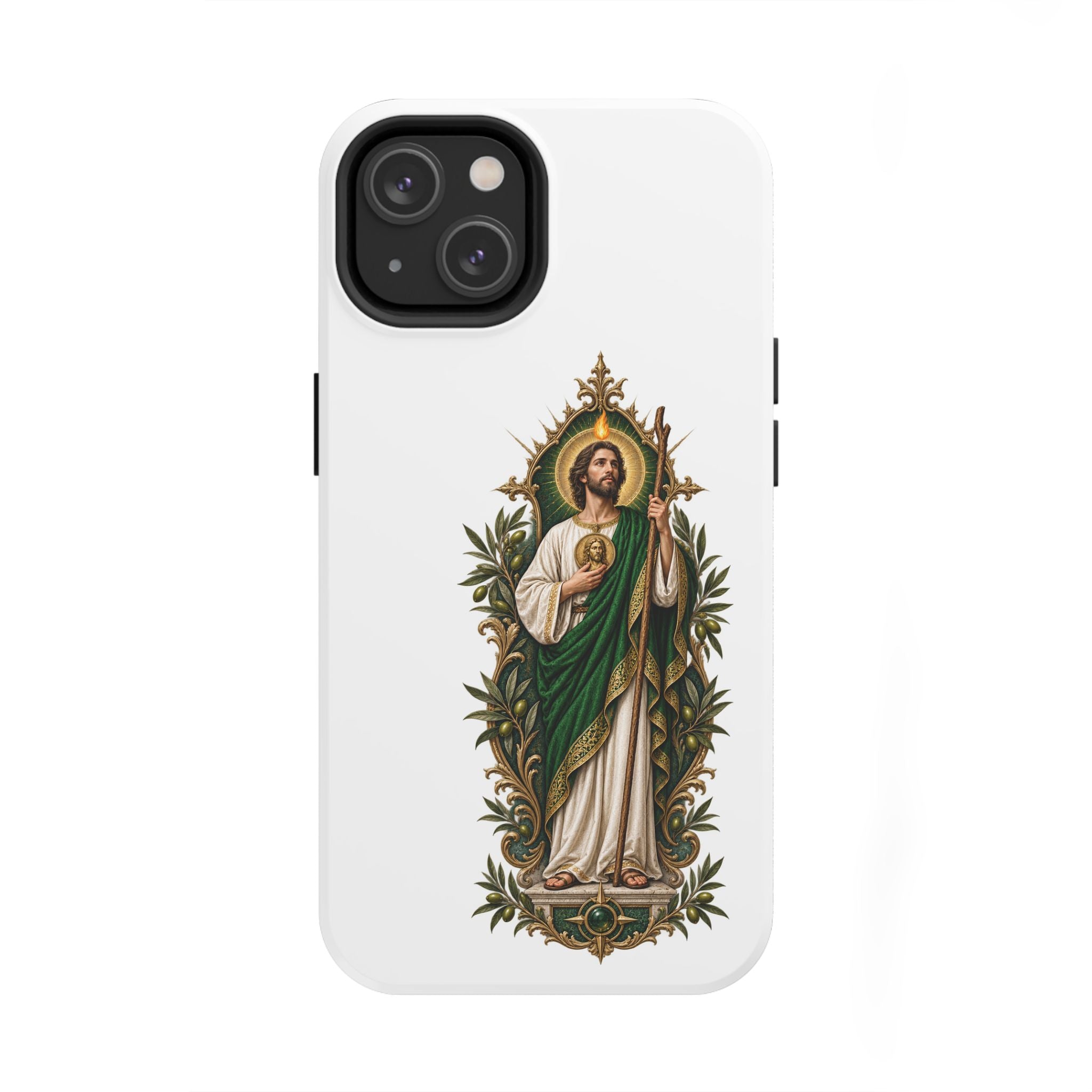 San Judas Tadeo Olive Reliquary Tough Phone Case product preview, view 2