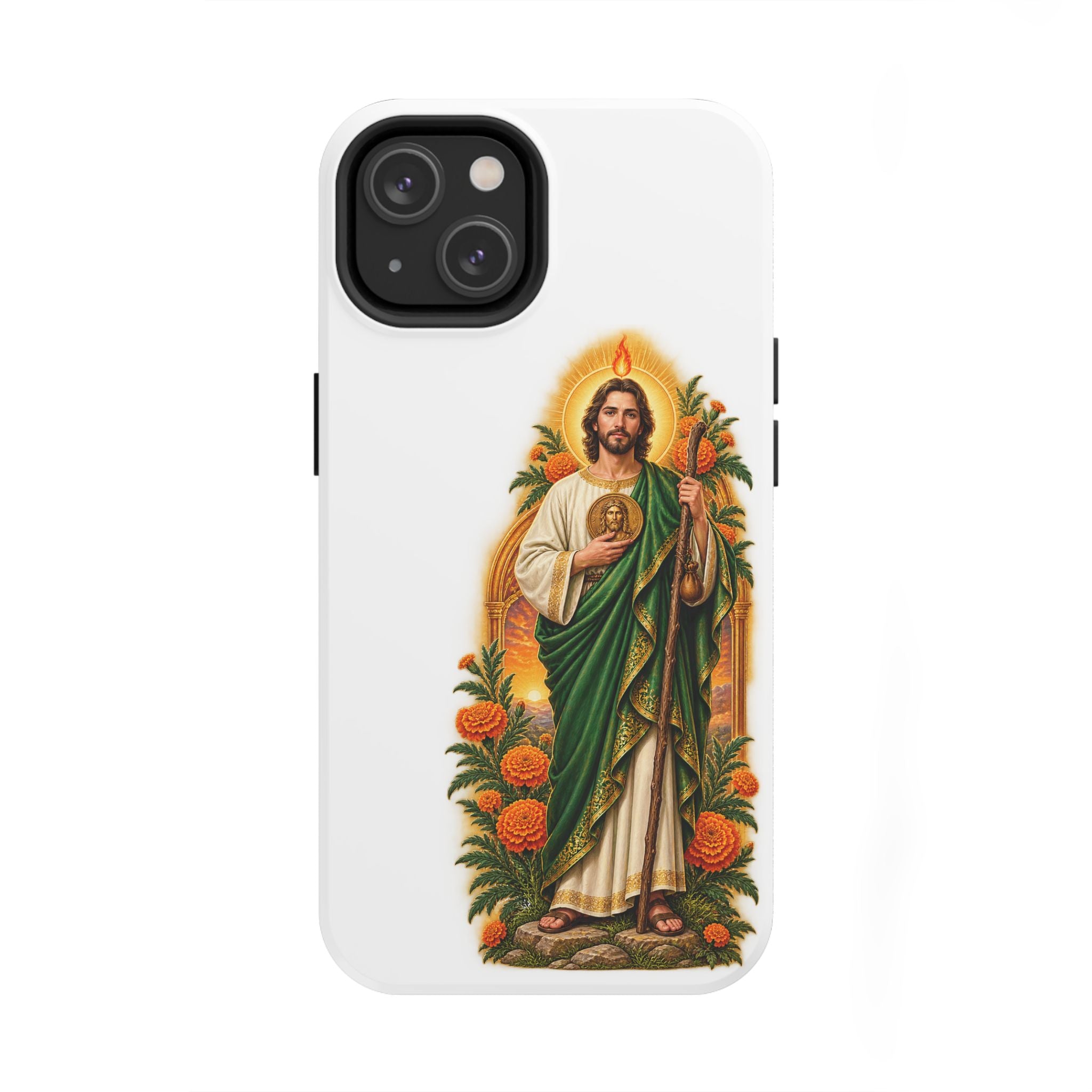 San Judas Tadeo Marigold Sun Arch Tough Phone Case product preview, view 2