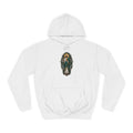 Midnight Compass San Judas Tadeo illustration on a unisex hoodie