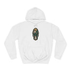 Midnight Compass San Judas Tadeo illustration on a unisex hoodie