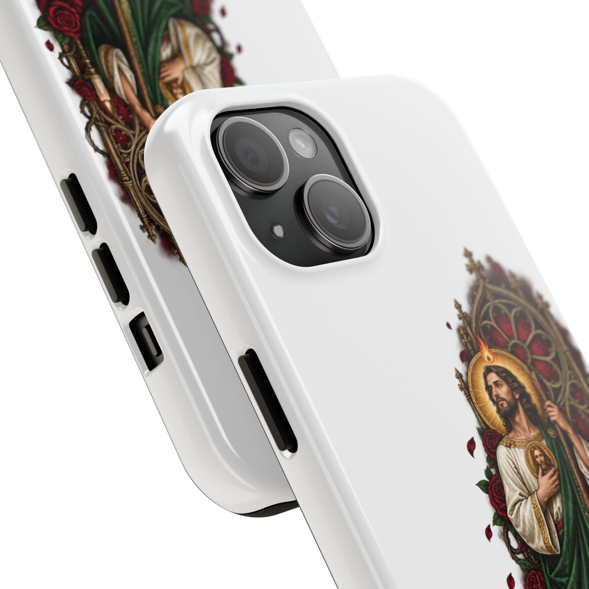 San Judas Tadeo Crimson Rose Window Tough Phone Case product preview, view 16