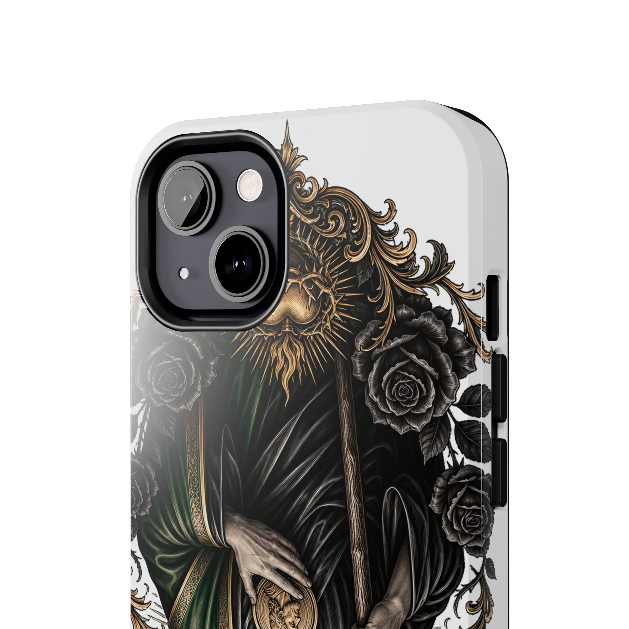 San Judas Tadeo Black & Gold Sacred Heart Tough Phone Case