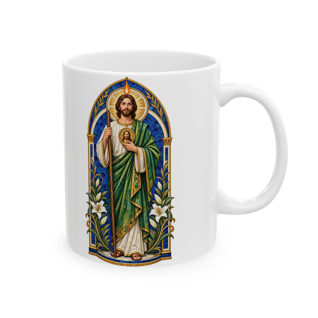 San Judas Tadeo Cobalt Chapel Mosaic Ceramic Mug product preview, view 4