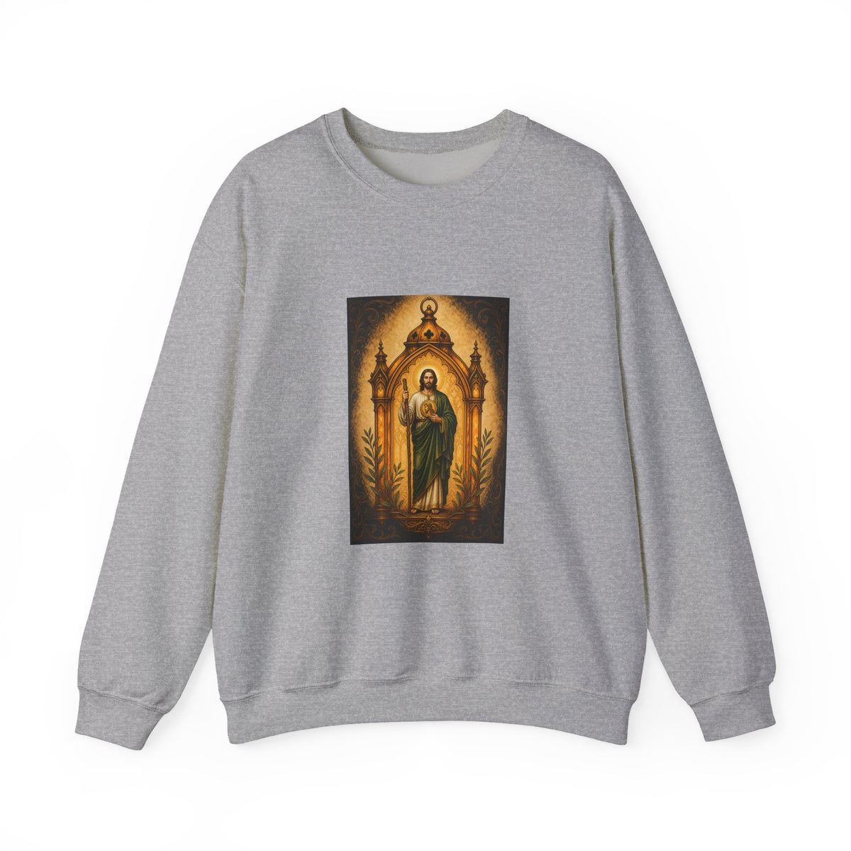 San Judas Tadeo Amber Pilgrim Lantern Crewneck Sweatshirt