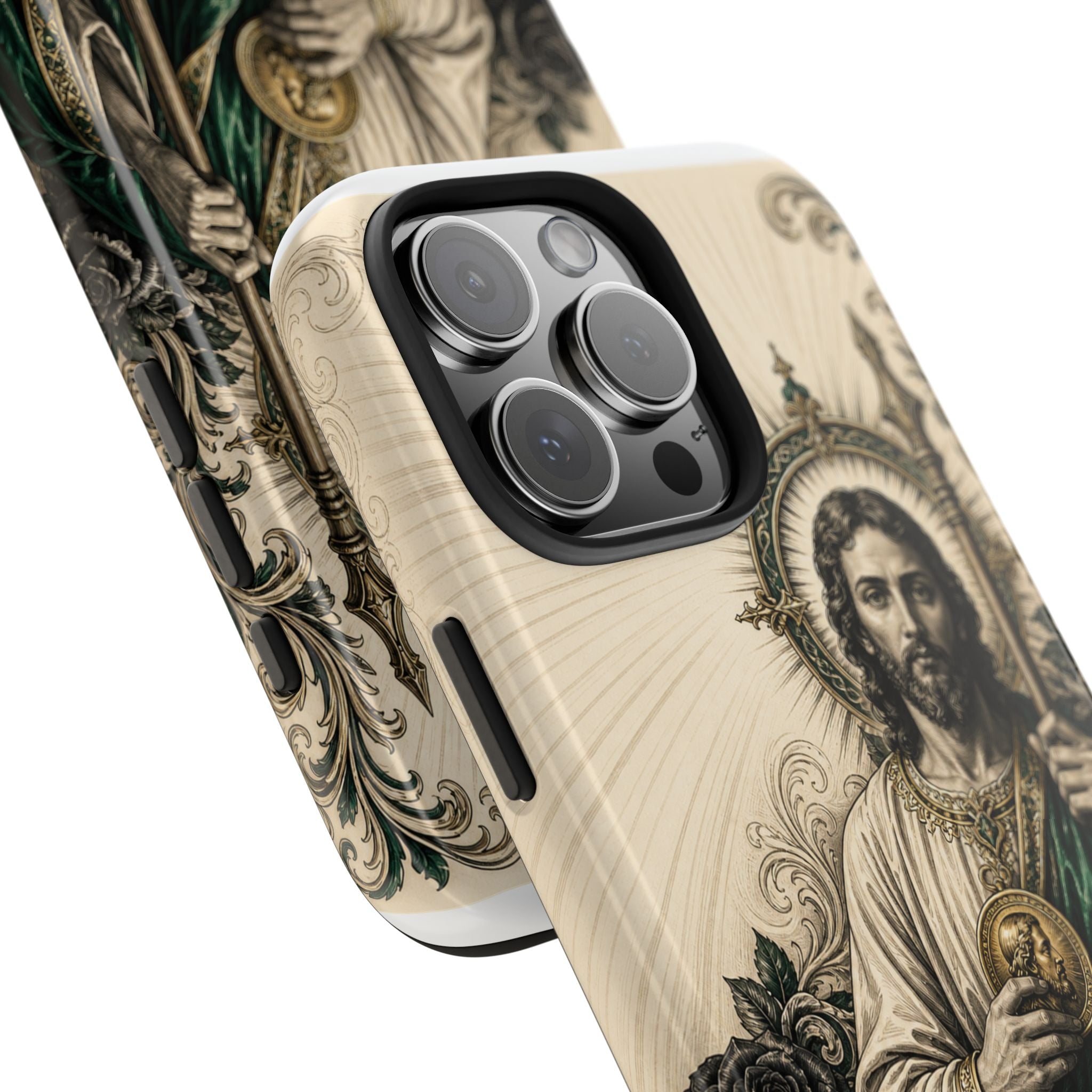 San Judas Tadeo Emerald & Gold Sacred Heart Tough Phone Case