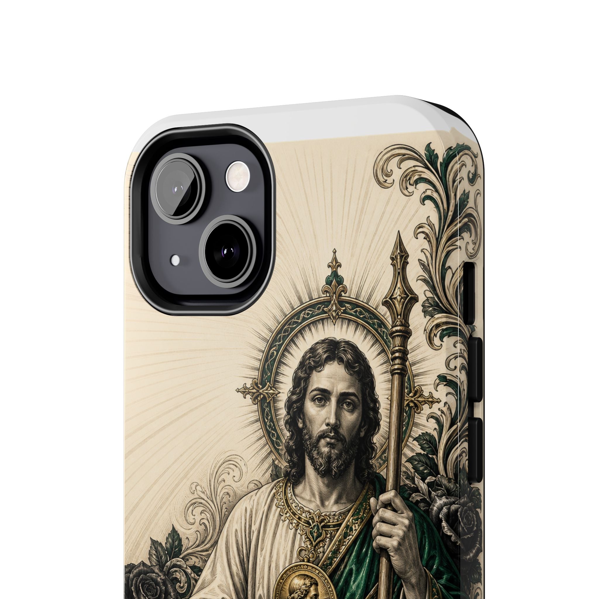 San Judas Tadeo Emerald & Gold Sacred Heart Tough Phone Case