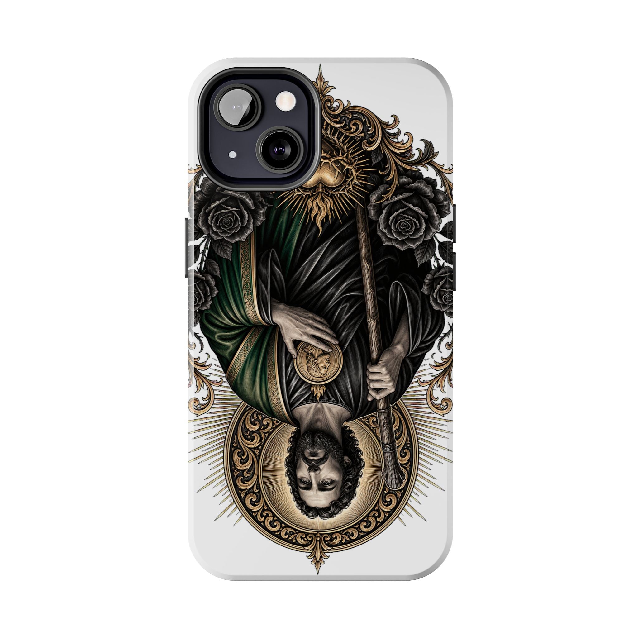 San Judas Tadeo Black & Gold Sacred Heart Tough Phone Case