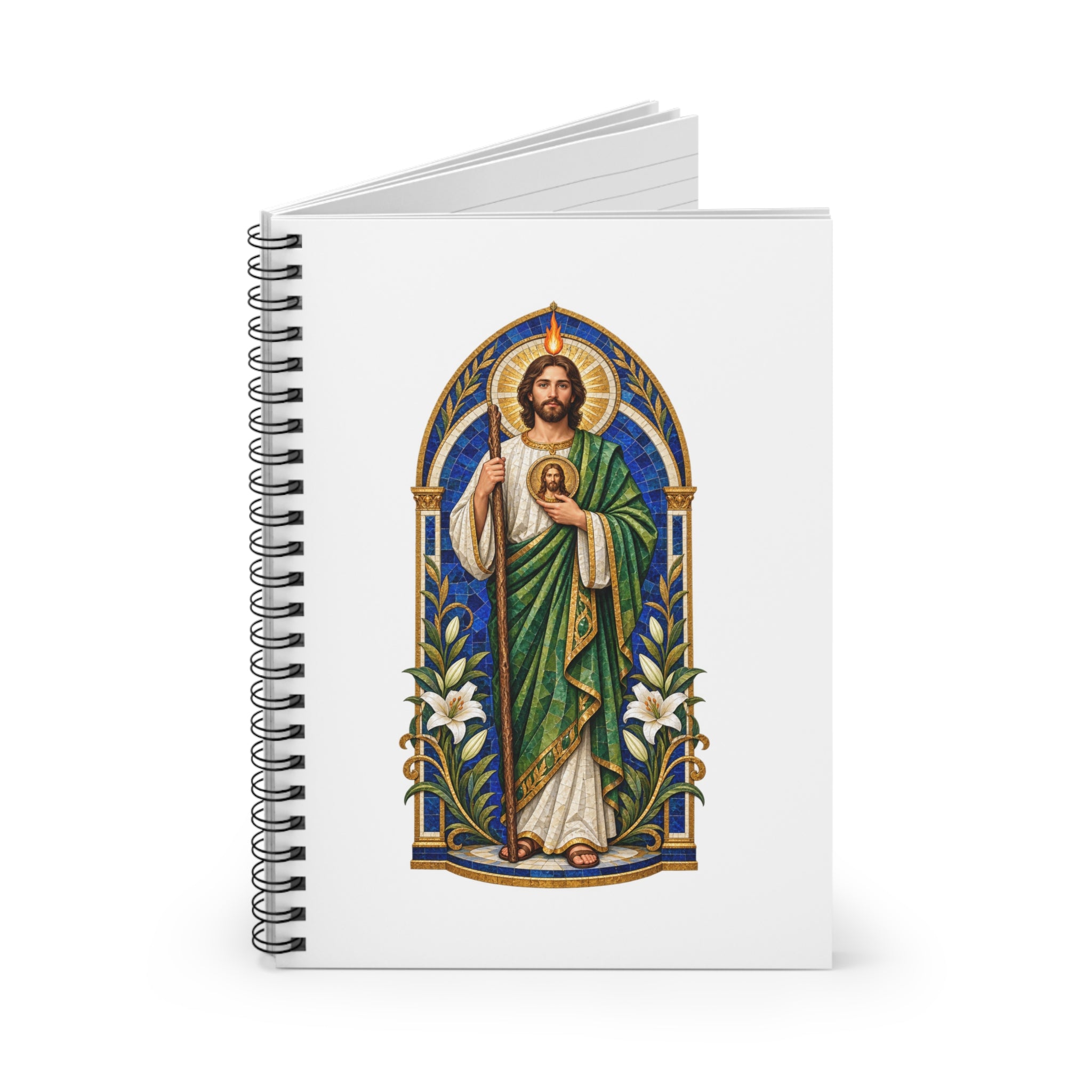 San Judas Tadeo Cobalt Chapel Mosaic Spiral Notebook product preview, view 2