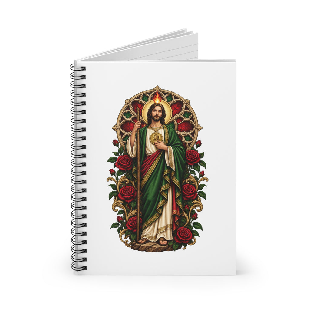 San Judas Tadeo Crimson Rose Window Spiral Notebook product preview, view 2