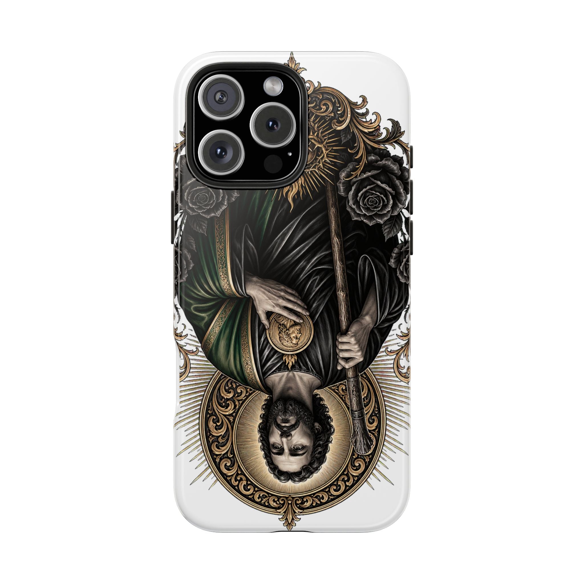 San Judas Tadeo Black & Gold Sacred Heart Tough Phone Case