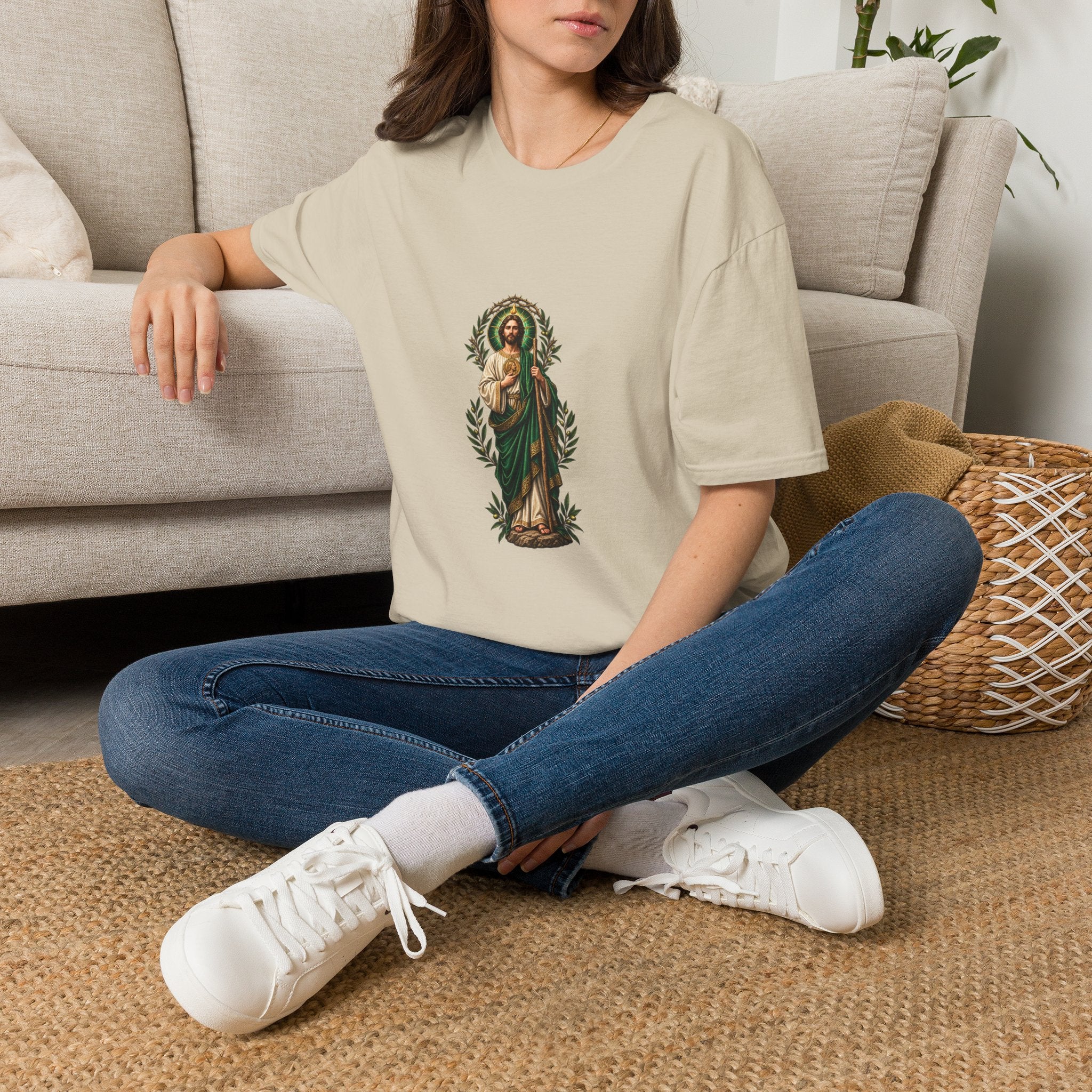 San Judas Tadeo Verdant Crowned Intercession T-Shirt product preview, view 12