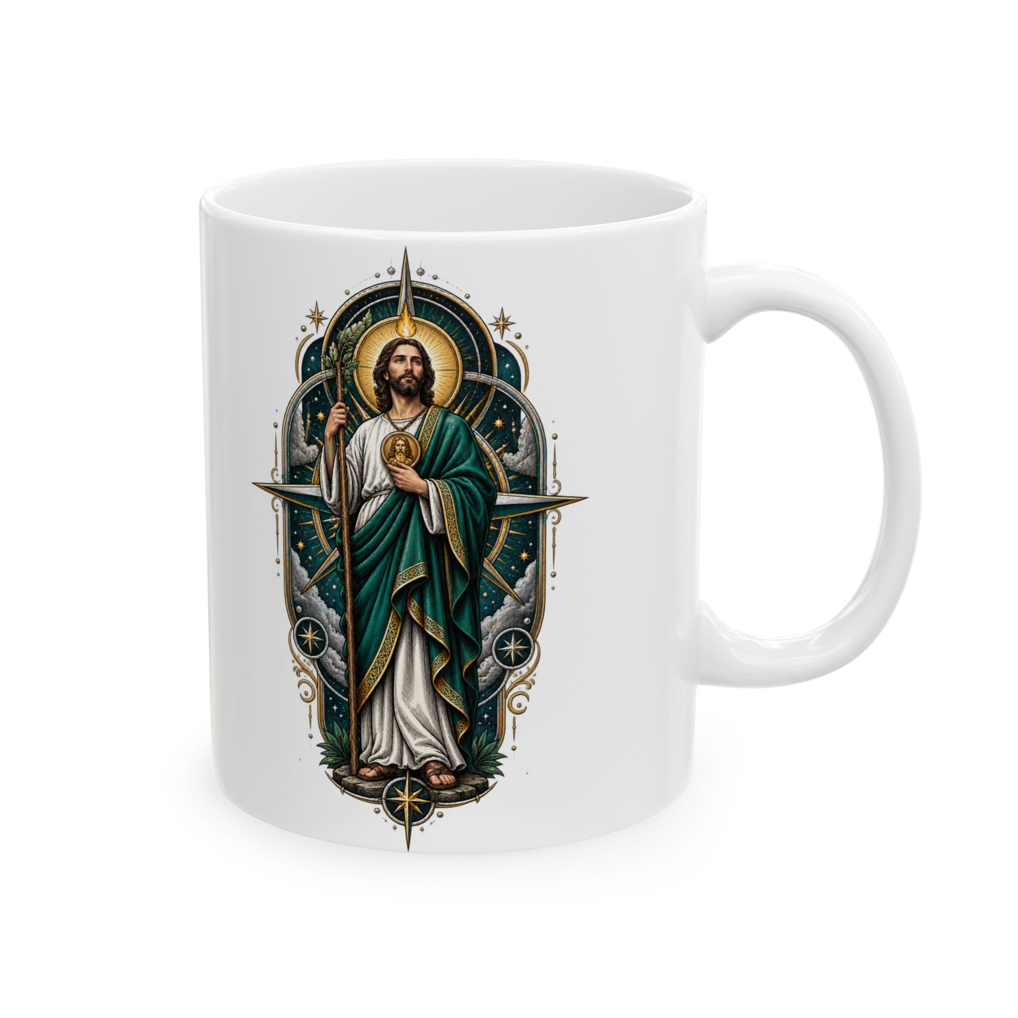 San Judas Tadeo Midnight Compass Ceramic Mug product preview, view 4