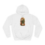 Marigold Sun Arch San Judas Tadeo illustration on a unisex hoodie